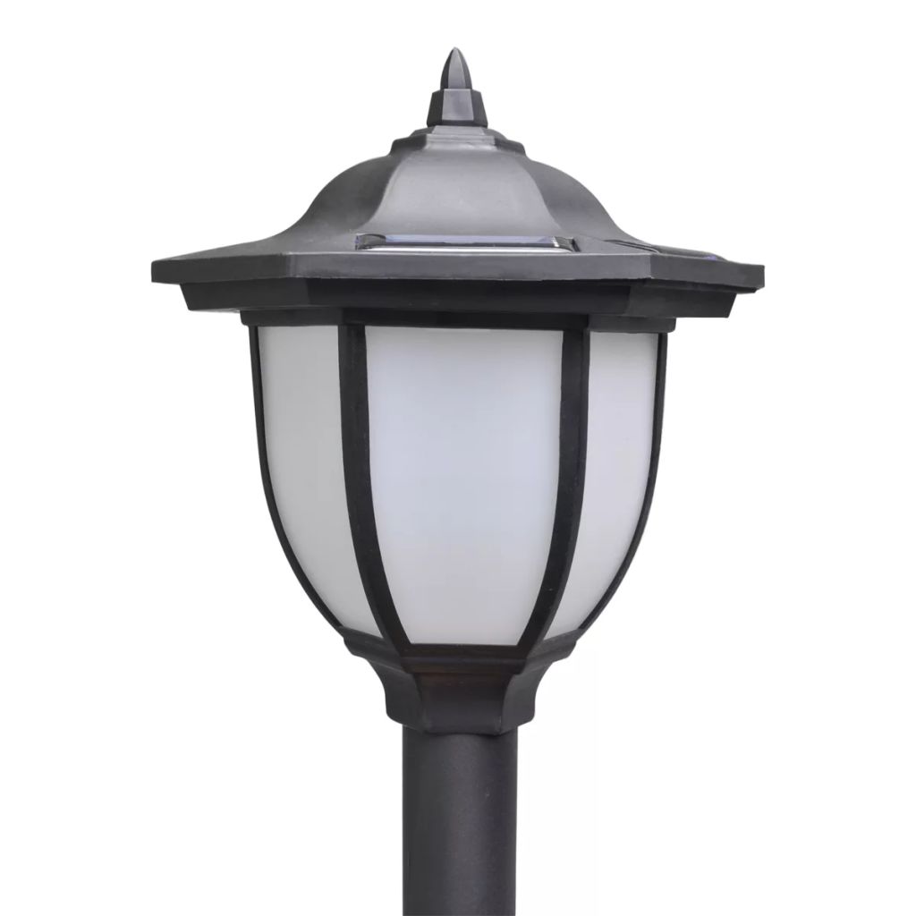 vidaXL 2/4x Chain Fence with Solar Lights Two LED Lamps Two Poles Outdoor Patio - Shellcreations
