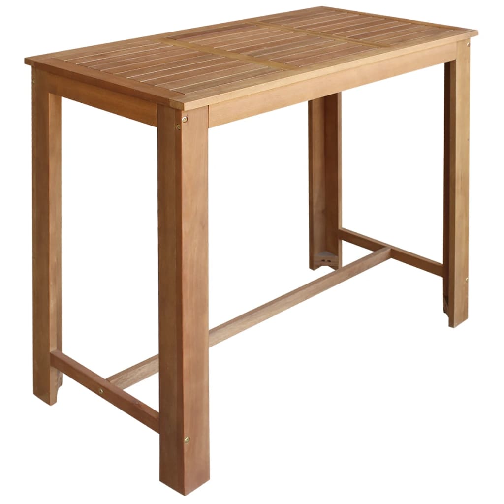 vidaXL Bar Table and Chair Kitchen Wooden Dining Table Set Solid Acacia Wood - Shellcreations