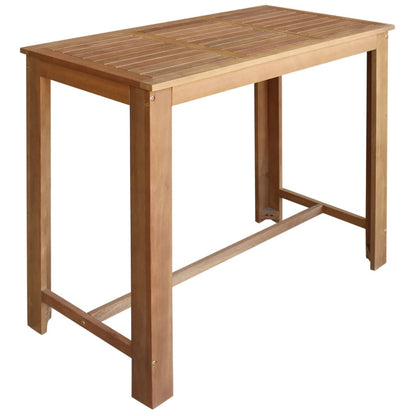 vidaXL Bar Table and Chair Kitchen Wooden Dining Table Set Solid Acacia Wood - Shellcreations