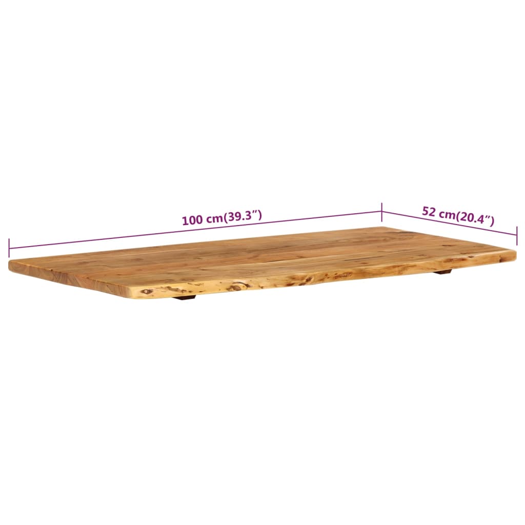 vidaXL Bath Counter Top Wooden Vanity Top with Live Edges Solid Wood Acacia - Shellcreations