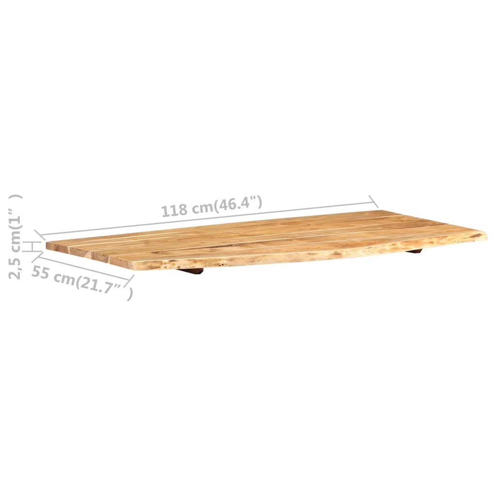 vidaXL Bath Counter Top Wooden Vanity Top with Live Edges Solid Wood Acacia - Shellcreations
