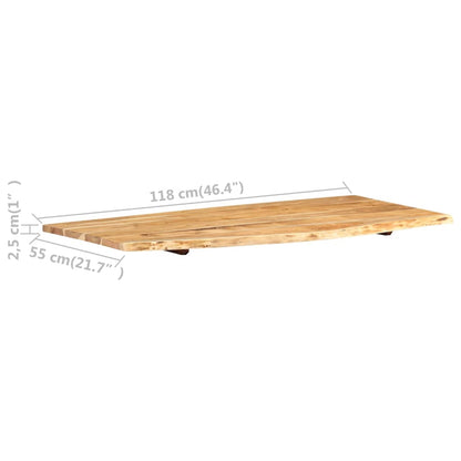 vidaXL Bath Counter Top Wooden Vanity Top with Live Edges Solid Wood Acacia - Shellcreations