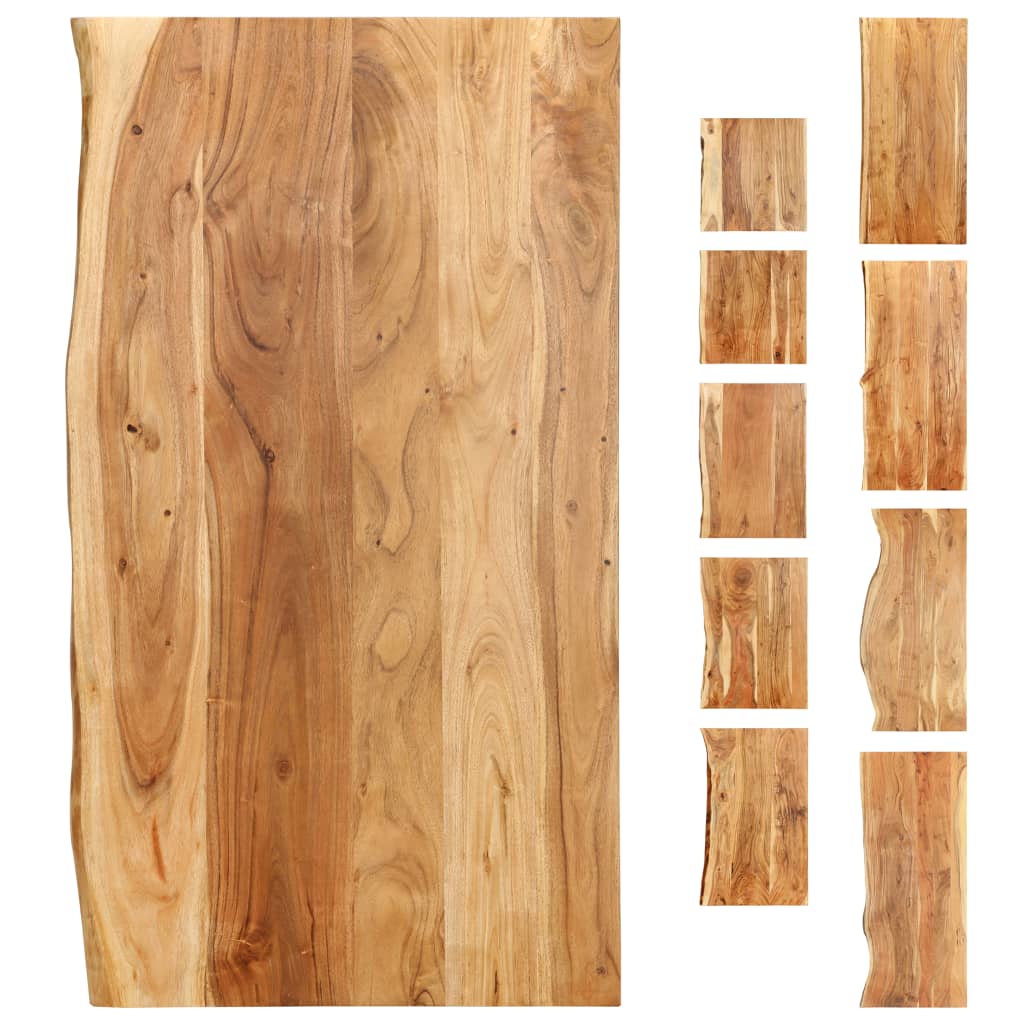 vidaXL Bath Counter Top Wooden Vanity Top with Live Edges Solid Wood Acacia - Shellcreations