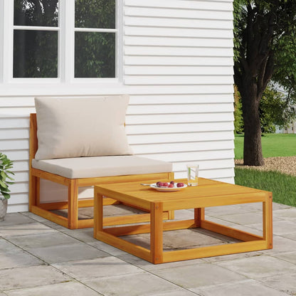 vidaXL Coffee Table 26.8"x26.8"x11.4" Solid Acacia Wood - Shellcreations