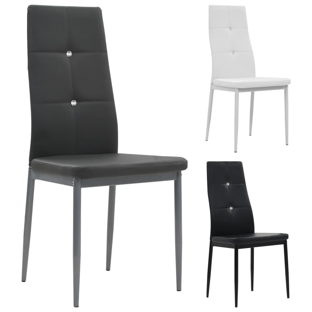 vidaXL Dining Chairs Kitchen Chair for Home Dining Room Black Faux Leather - Shellcreations