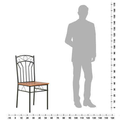 vidaXL Dining Chairs Wood Top Metal Frame Seating for Dining Room Brown MDF - Shellcreations
