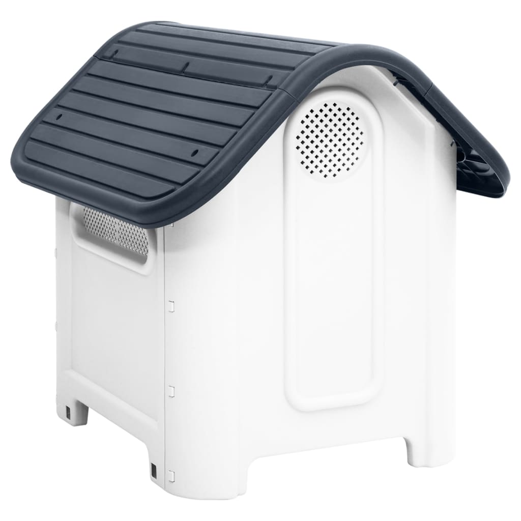 vidaXL Dog House Garden Dog Kennel Small Pet Cage Puppy Shelter Polypropylene - Shellcreations