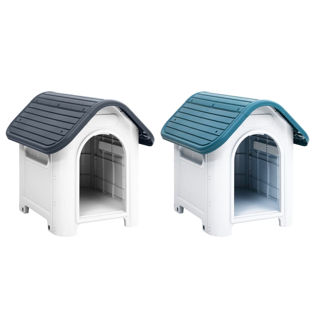 vidaXL Dog House Garden Dog Kennel Small Pet Cage Puppy Shelter Polypropylene - Shellcreations