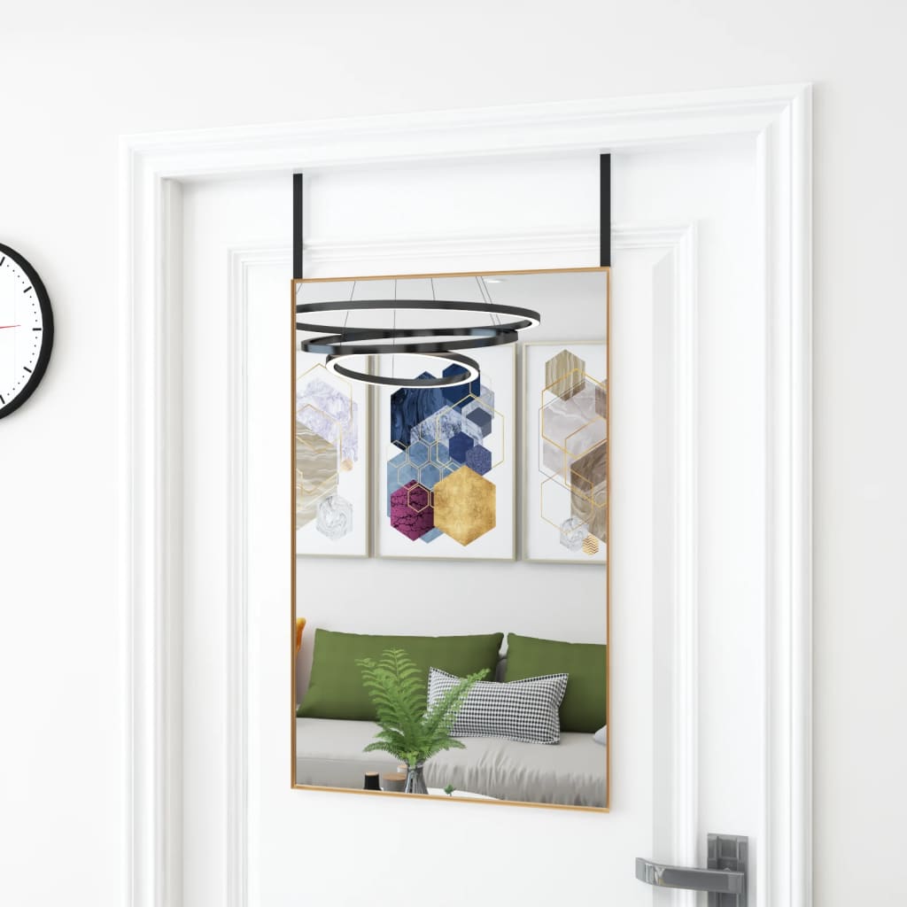 vidaXL Door Mirror Wall Mounted Mirror for Living Room Glass and Aluminum - Shellcreations