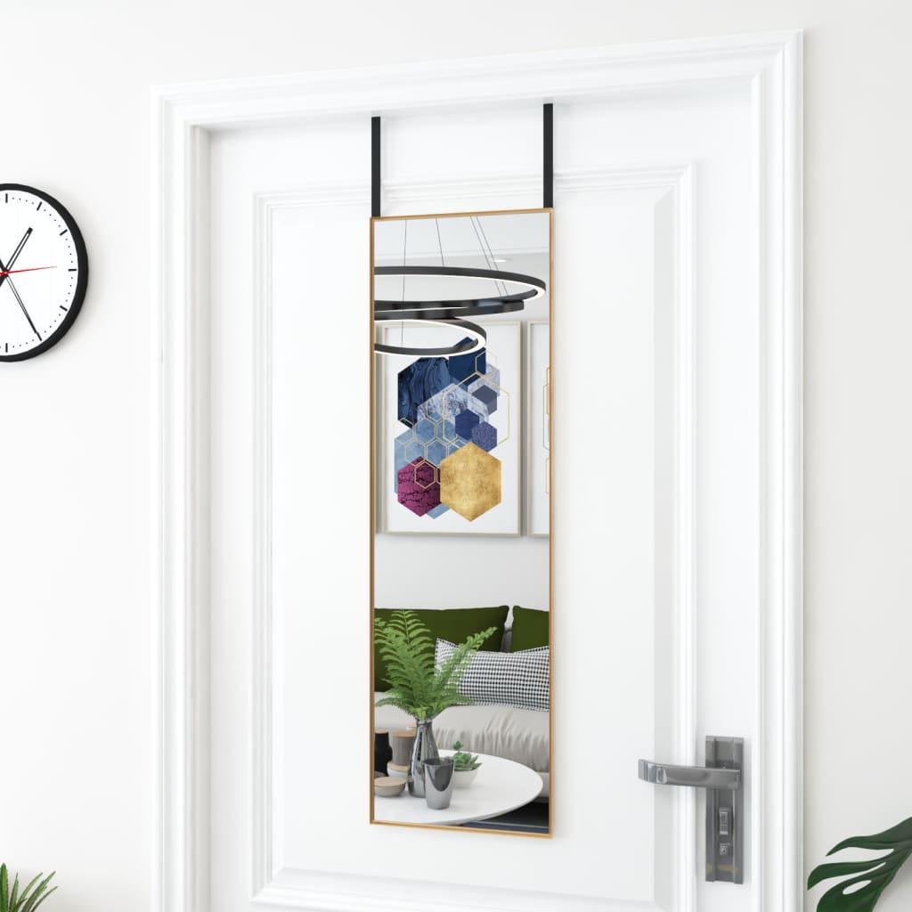 vidaXL Door Mirror Wall Mounted Mirror for Living Room Glass and Aluminum - Shellcreations