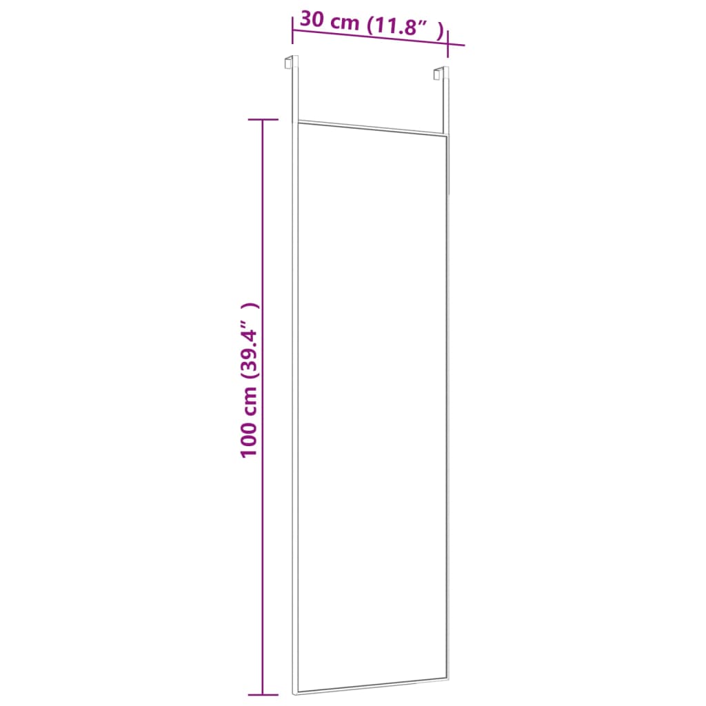 vidaXL Door Mirror Wall Mounted Mirror for Living Room Glass and Aluminum - Shellcreations