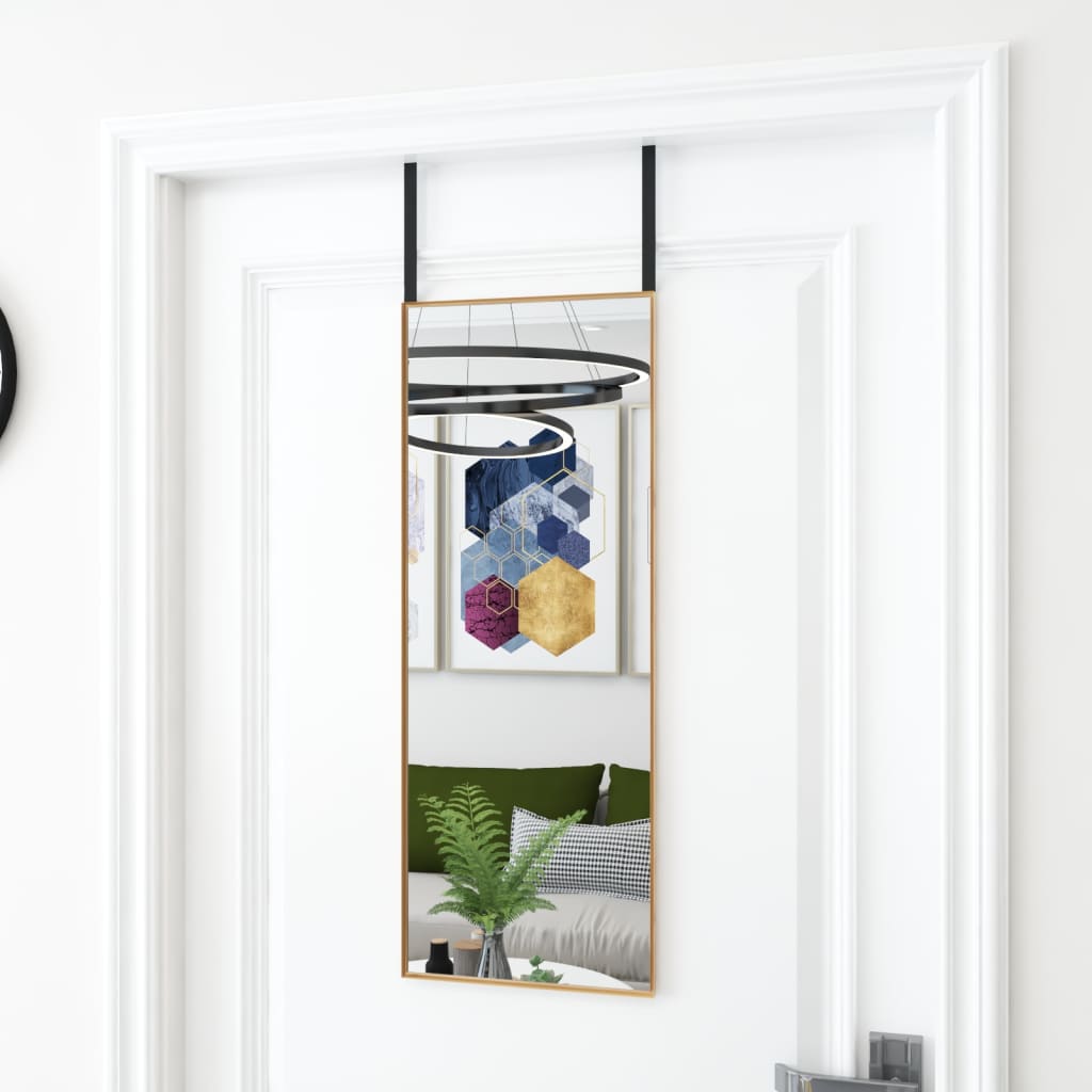 vidaXL Door Mirror Wall Mounted Mirror for Living Room Glass and Aluminum - Shellcreations