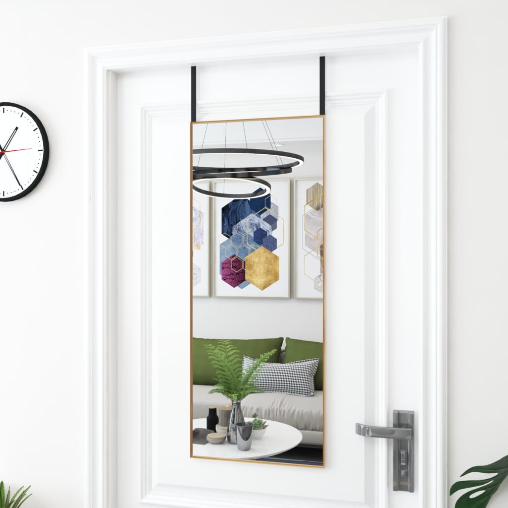 vidaXL Door Mirror Wall Mounted Mirror for Living Room Glass and Aluminum - Shellcreations