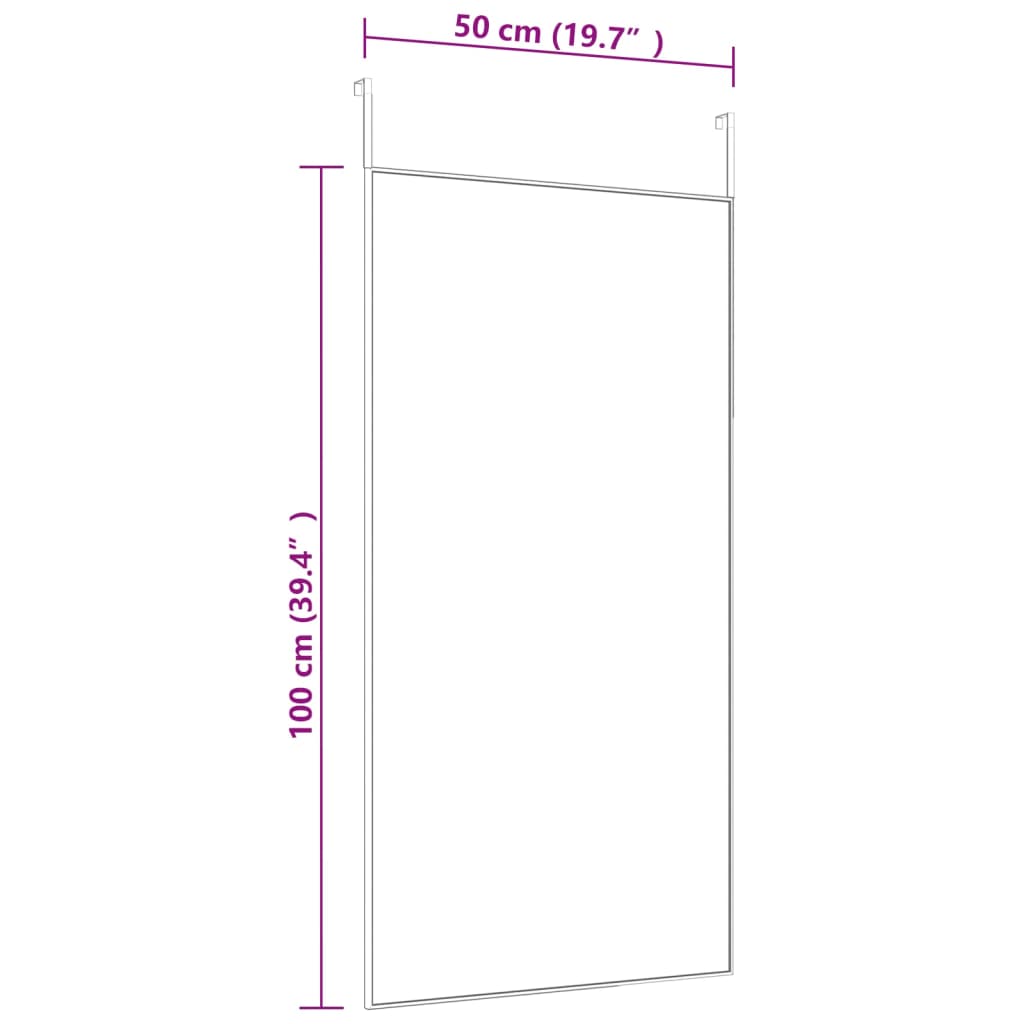 vidaXL Door Mirror Wall Mounted Mirror for Living Room Glass and Aluminum - Shellcreations