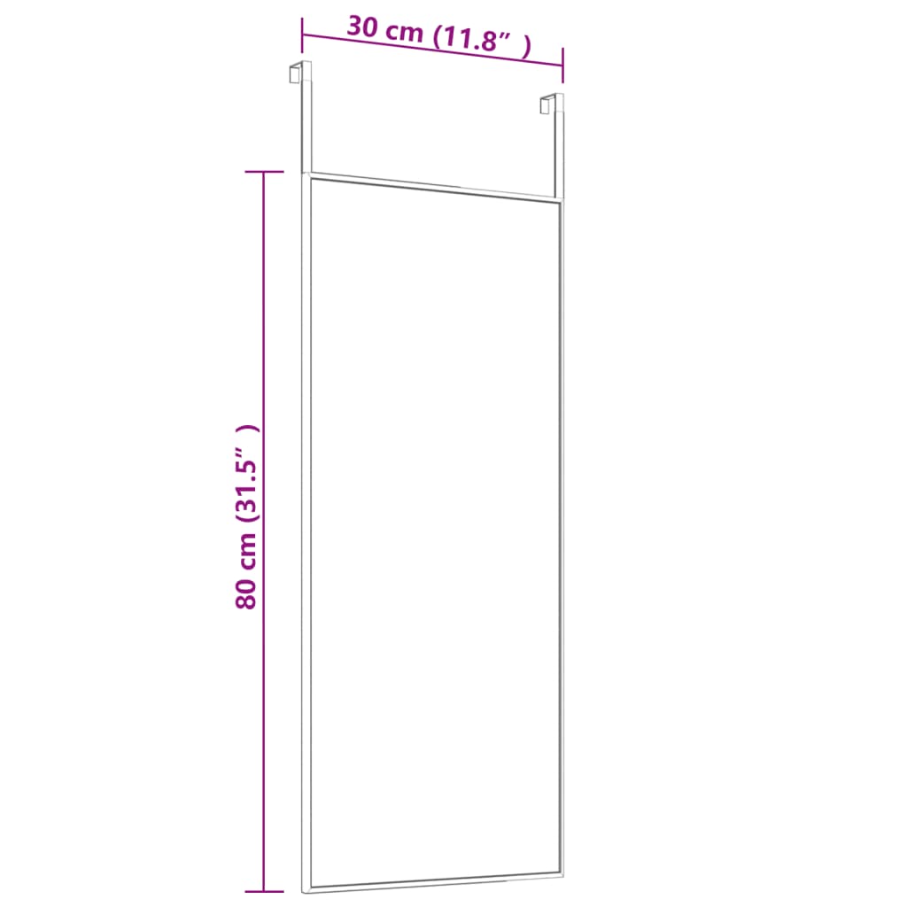vidaXL Door Mirror Wall Mounted Mirror for Living Room Glass and Aluminum - Shellcreations