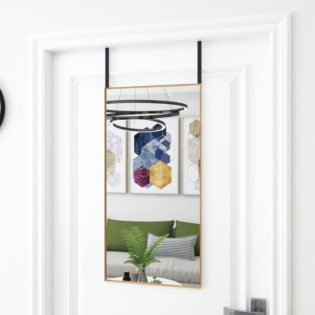 vidaXL Door Mirror Wall Mounted Mirror for Living Room Glass and Aluminum - Shellcreations