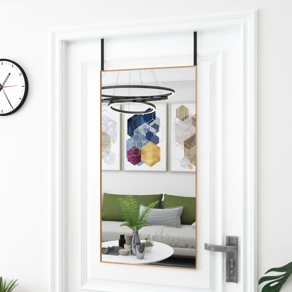 vidaXL Door Mirror Wall Mounted Mirror for Living Room Glass and Aluminum - Shellcreations