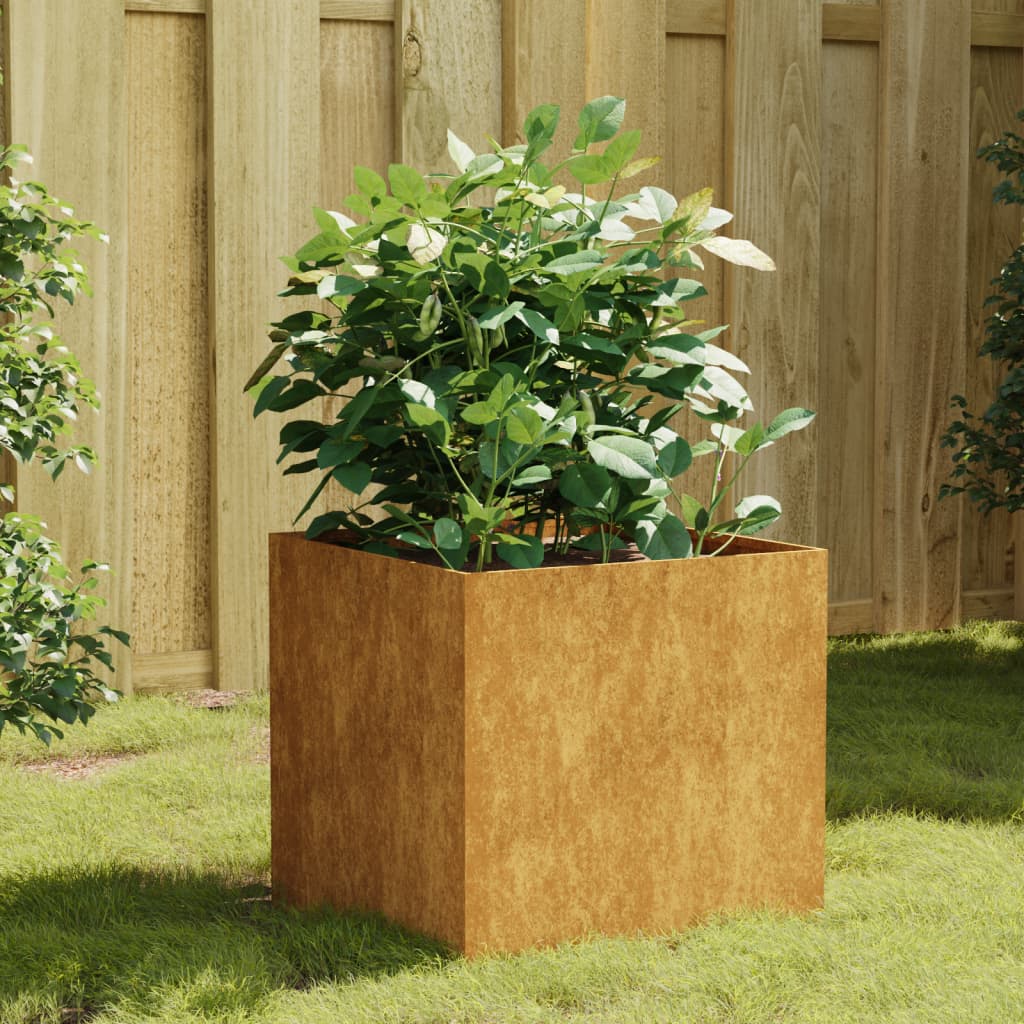 vidaXL Garden Wall Planter 19.7"x6.3"x3.9" Corten Steel - Shellcreations