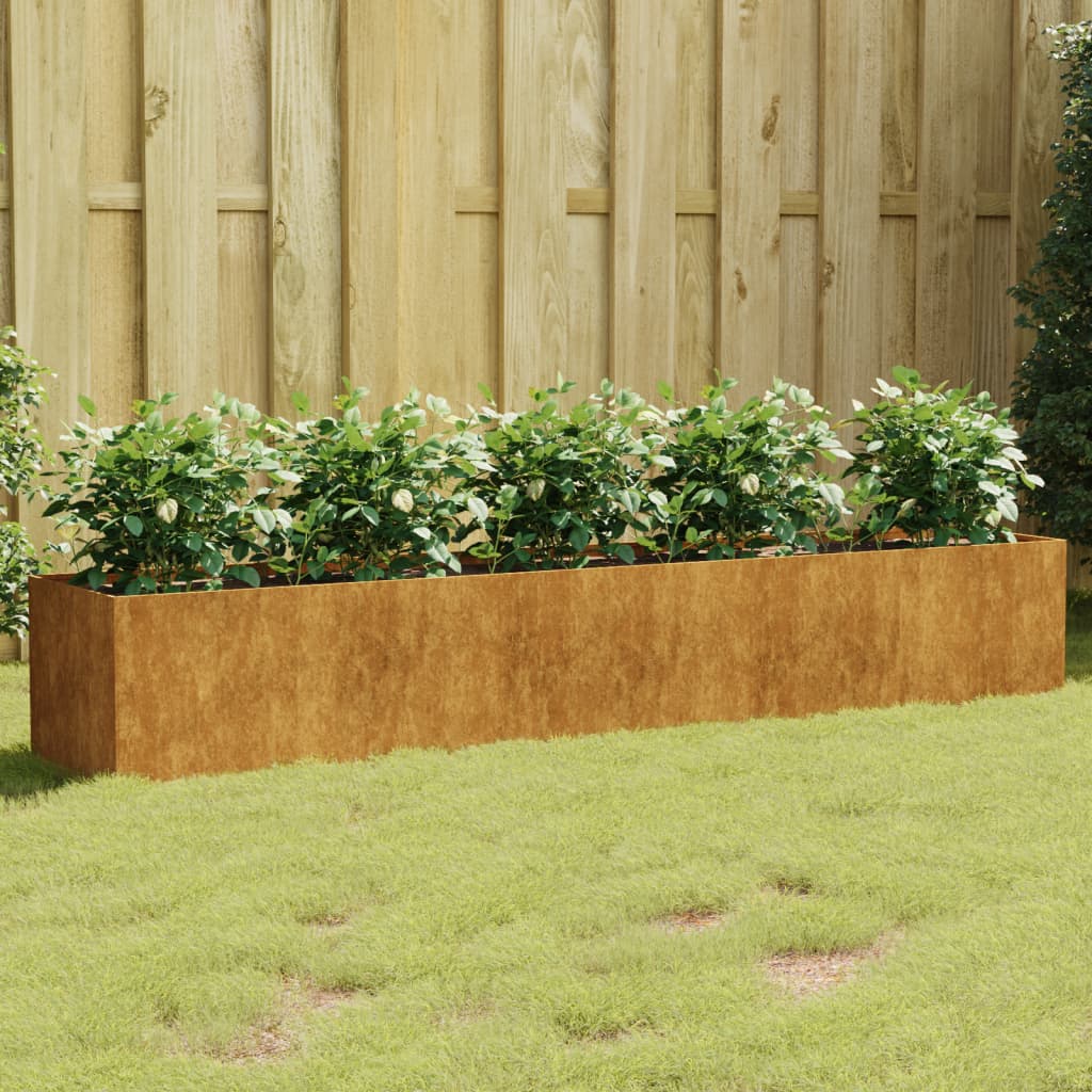 vidaXL Garden Wall Planter 19.7"x6.3"x3.9" Corten Steel - Shellcreations