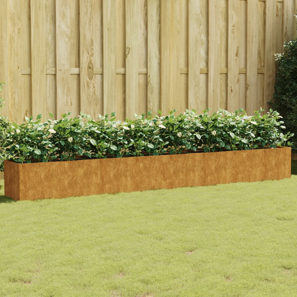 vidaXL Garden Wall Planter 19.7"x6.3"x3.9" Corten Steel - Shellcreations