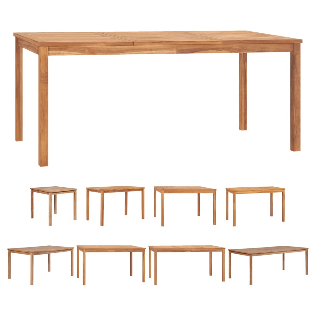 vidaXL Outdoor Dining Table Patio Table Garden Porch Furniture Solid Teak Wood - Shellcreations