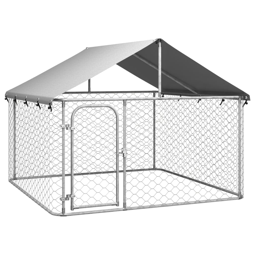 vidaXL Outdoor Dog Kennel Dog Pen Pet Crate Kennel Playpen House with Roof - Shellcreations