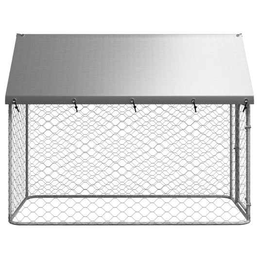 vidaXL Outdoor Dog Kennel Dog Pen Pet Crate Kennel Playpen House with Roof - Shellcreations