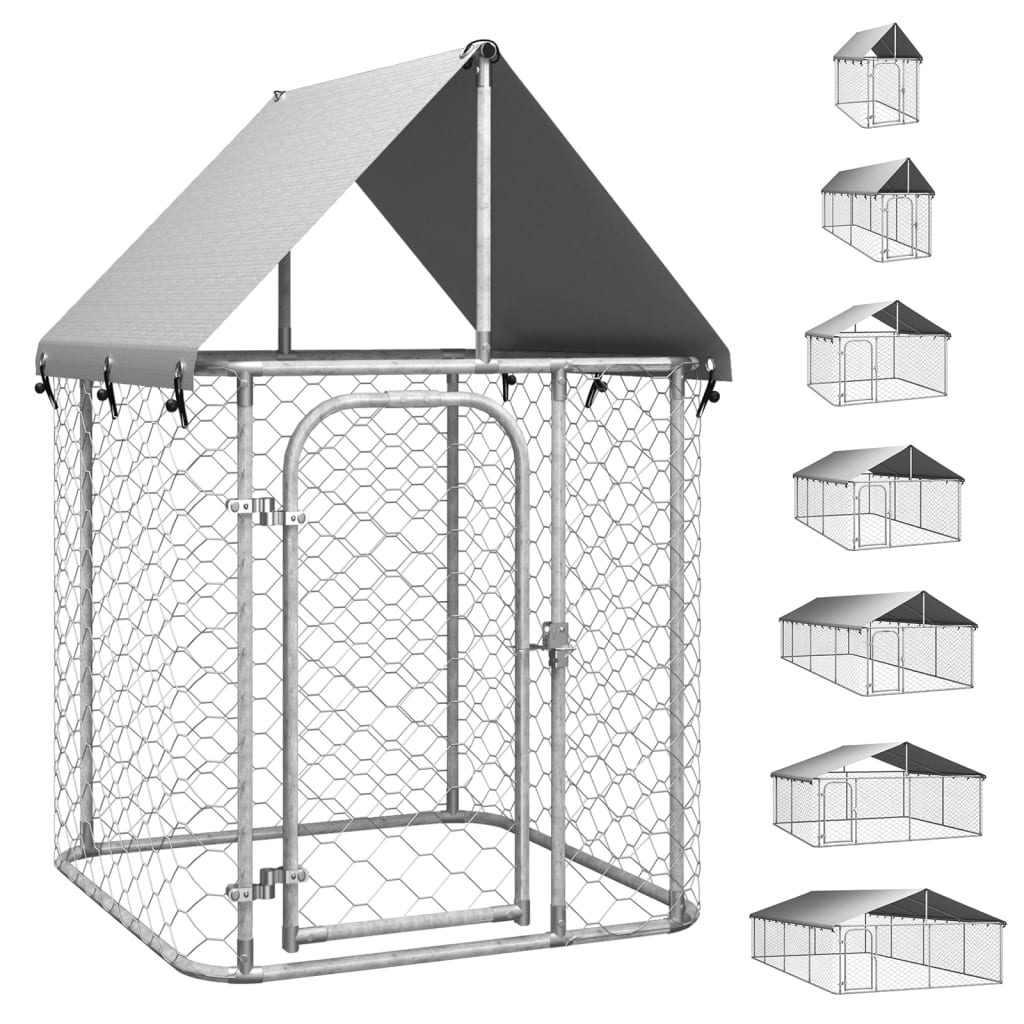 vidaXL Outdoor Dog Kennel Dog Pen Pet Crate Kennel Playpen House with Roof - Shellcreations