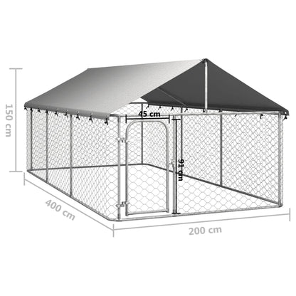 vidaXL Outdoor Dog Kennel Dog Pen Pet Crate Kennel Playpen House with Roof - Shellcreations