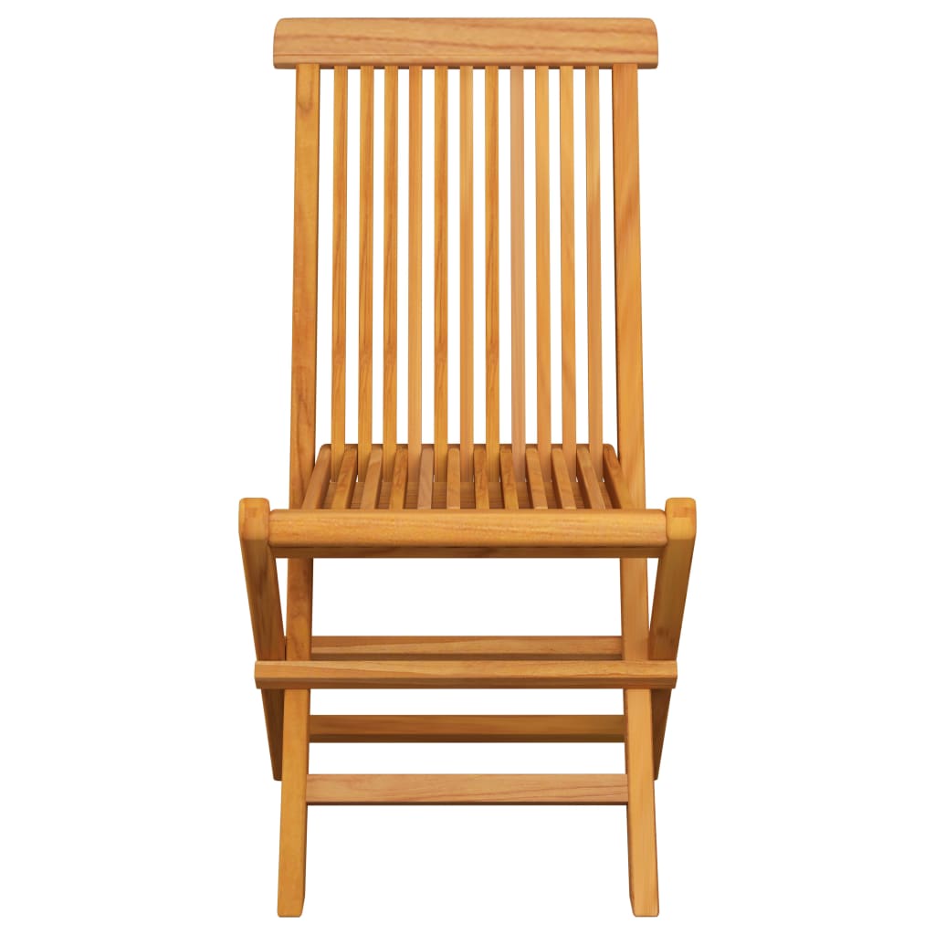 vidaXL Patio Chairs Outdoor Bistro Folding Chair with Cushions Solid Wood Teak - Shellcreations