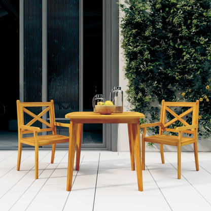 vidaXL Patio Table Outdoor Dining Table for Backyard Lawn Solid Wood Acacia - Shellcreations