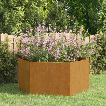 vidaXL Planter Stand Outdoor Garden Raised Bed Flower Box Rusty Corten Steel - Shellcreations