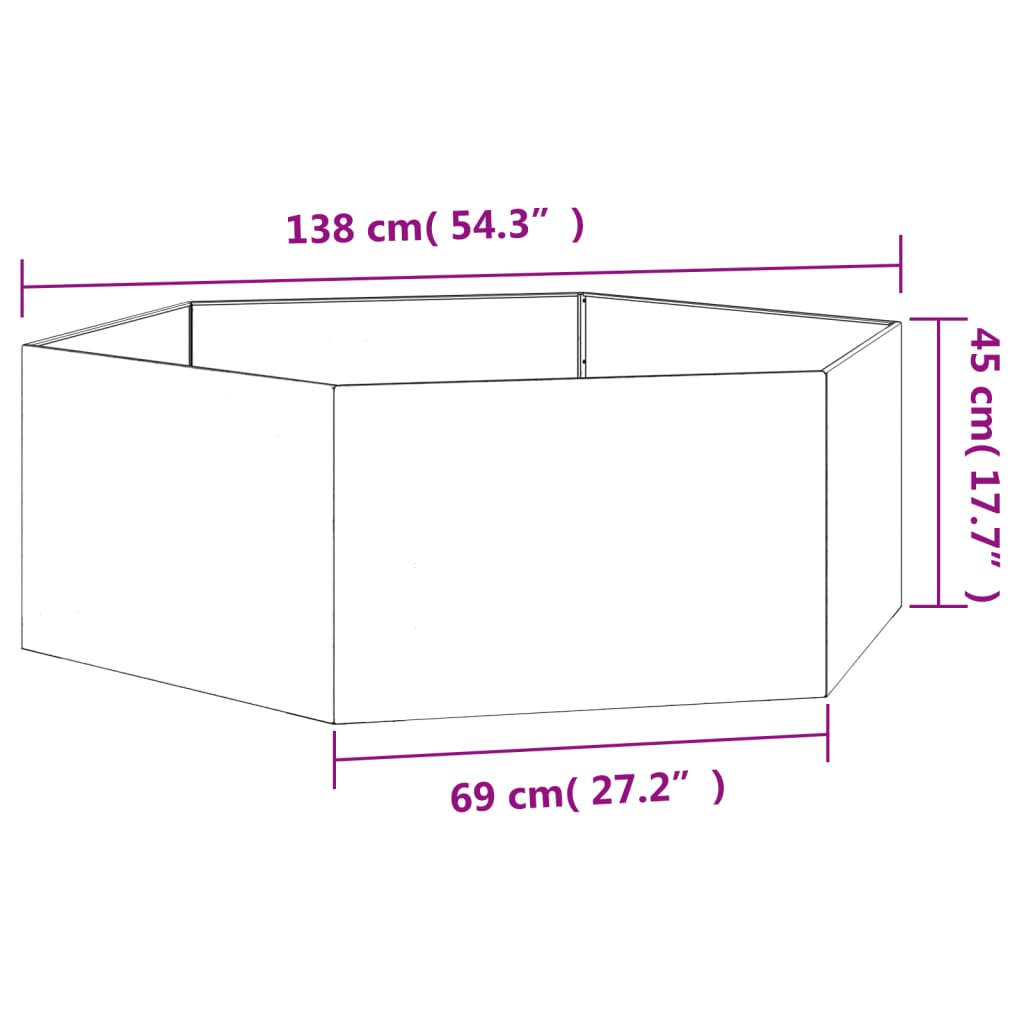 vidaXL Planter Stand Outdoor Garden Raised Bed Flower Box Rusty Corten Steel - Shellcreations