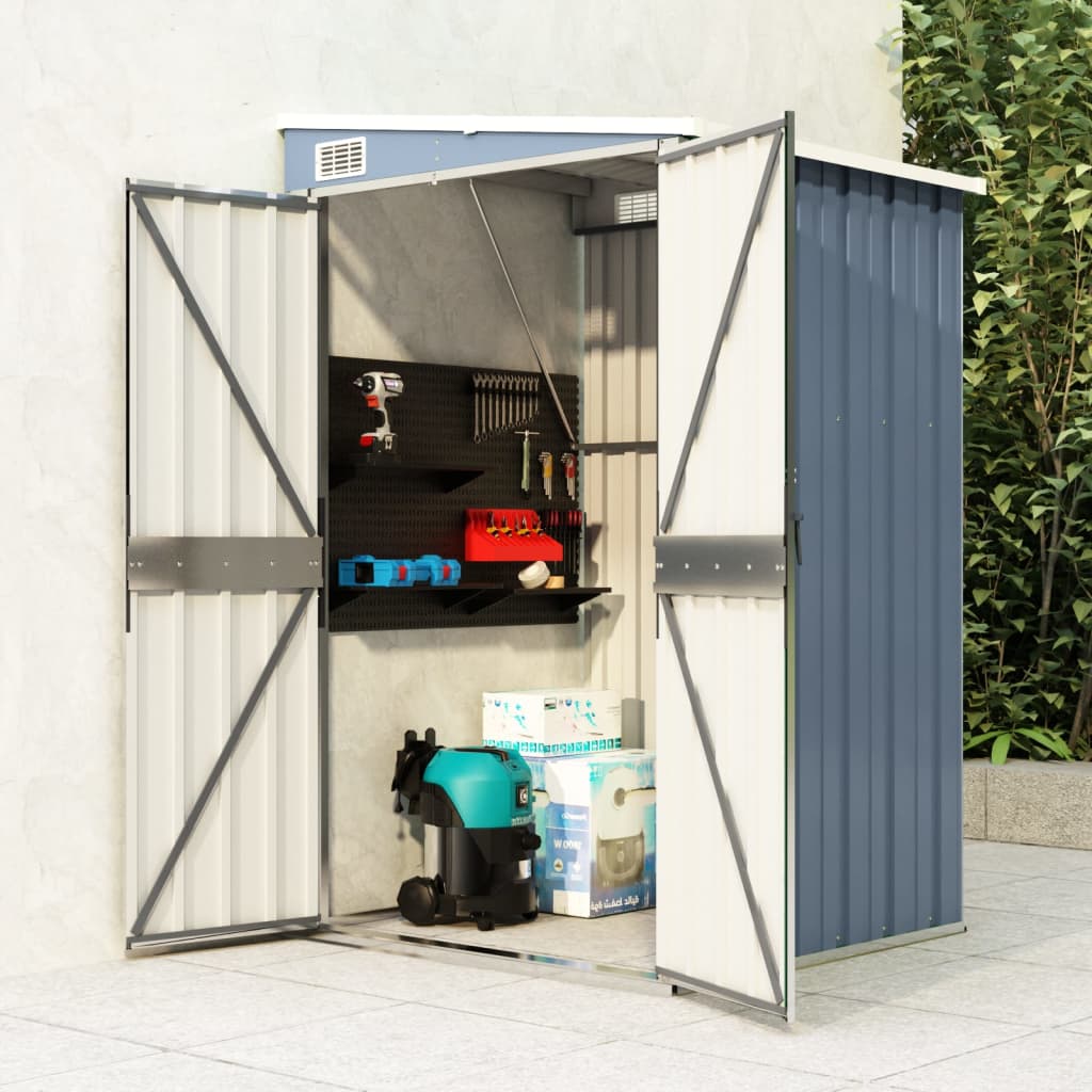 vidaXL Storage Shed Wall - mounted Garden Shed for Backyard Galvanized Steel - Shellcreations