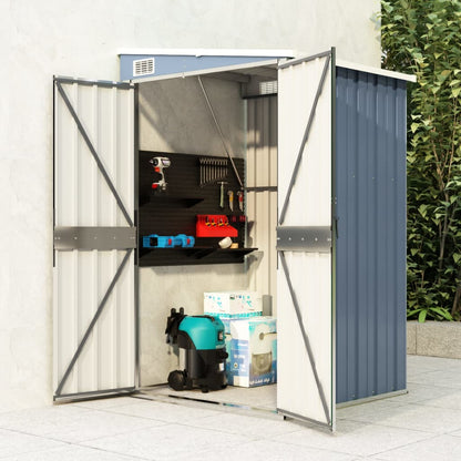 vidaXL Storage Shed Wall - mounted Garden Shed for Backyard Galvanized Steel - Shellcreations