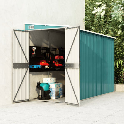 vidaXL Storage Shed Wall - mounted Garden Shed for Backyard Galvanized Steel - Shellcreations
