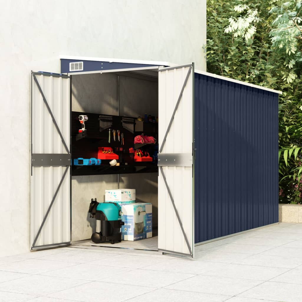 vidaXL Storage Shed Wall - mounted Garden Shed for Backyard Galvanized Steel - Shellcreations