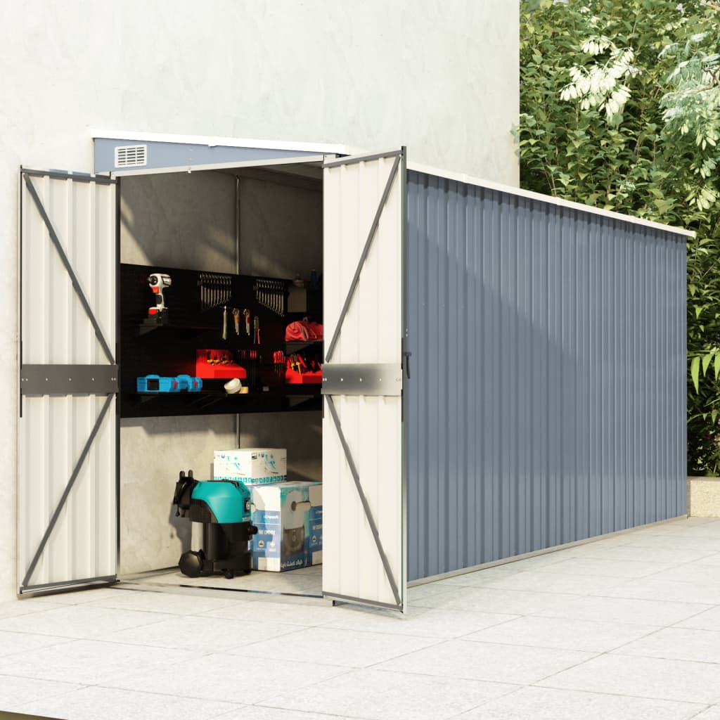 vidaXL Storage Shed Wall - mounted Garden Shed for Backyard Galvanized Steel - Shellcreations