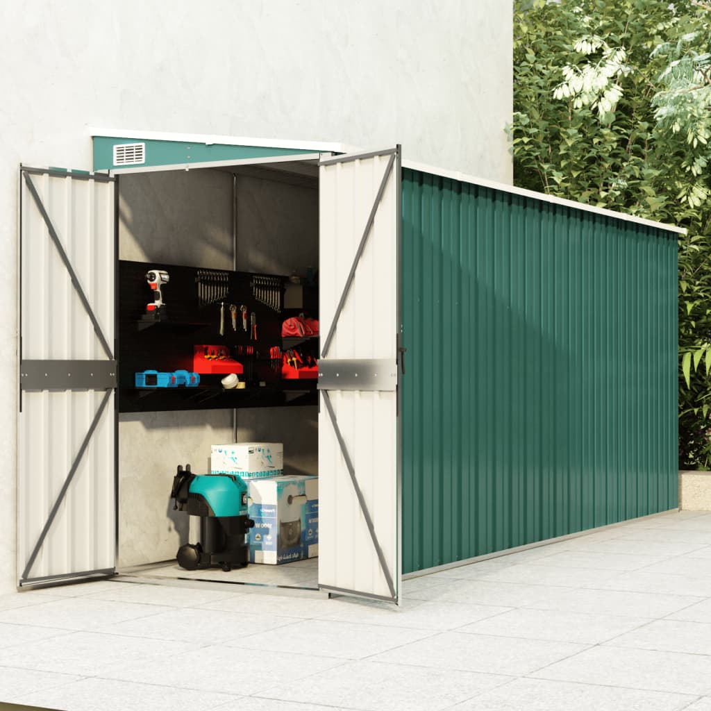 vidaXL Storage Shed Wall - mounted Garden Shed for Backyard Galvanized Steel - Shellcreations
