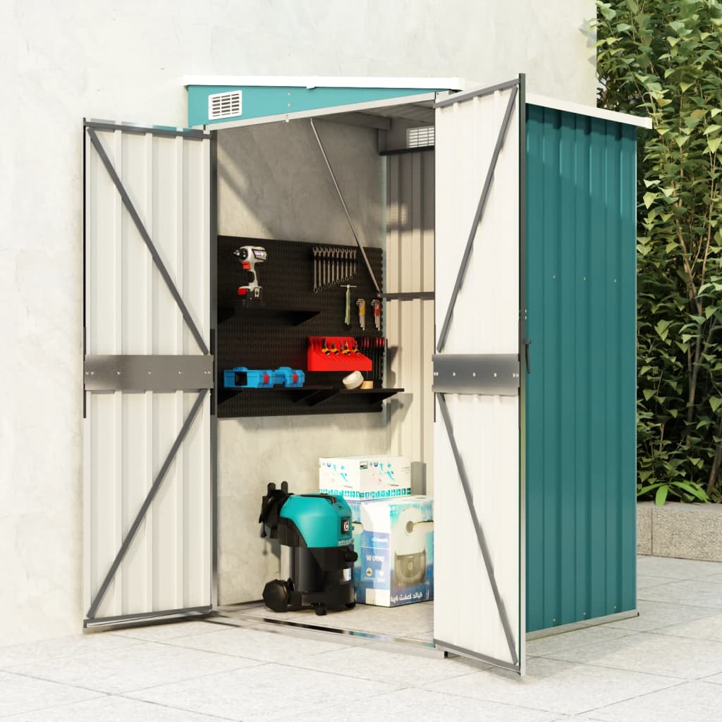 vidaXL Storage Shed Wall - mounted Garden Shed for Backyard Galvanized Steel - Shellcreations