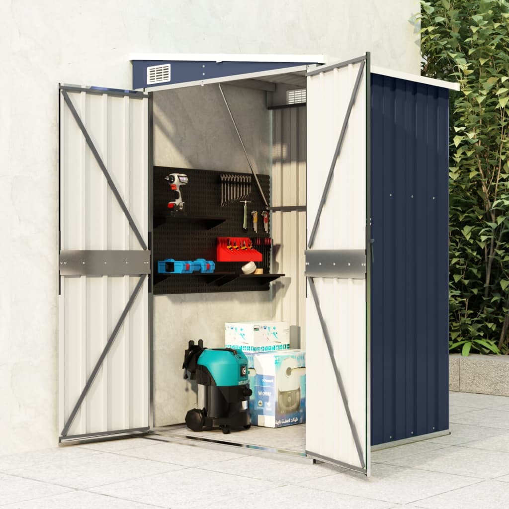 vidaXL Storage Shed Wall - mounted Garden Shed for Backyard Galvanized Steel - Shellcreations