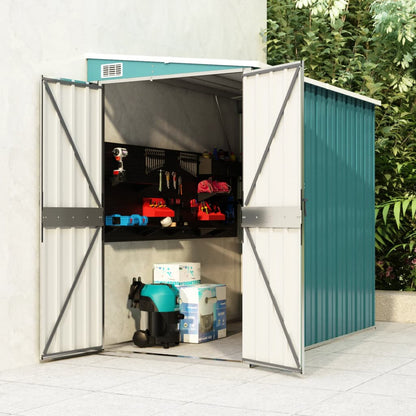 vidaXL Storage Shed Wall - mounted Garden Shed for Backyard Galvanized Steel - Shellcreations