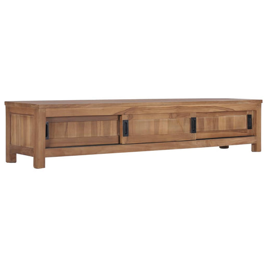 vidaXL TV Stand 59.1"x11.8"x11.8" Solid Wood Teak - Shellcreations