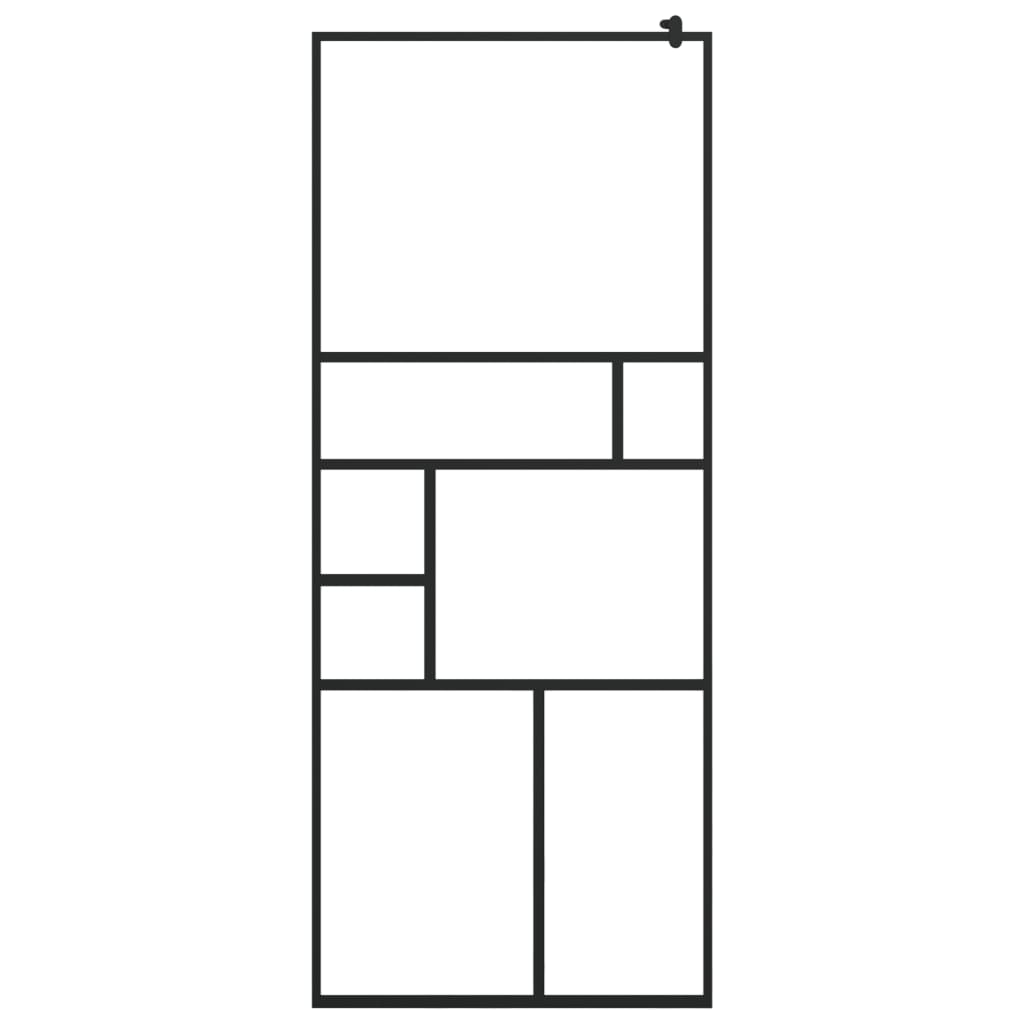 vidaXL Walk - in Shower Wall with Shelf Black 31.5"x76.8" ESG Glass&Aluminum - Shellcreations