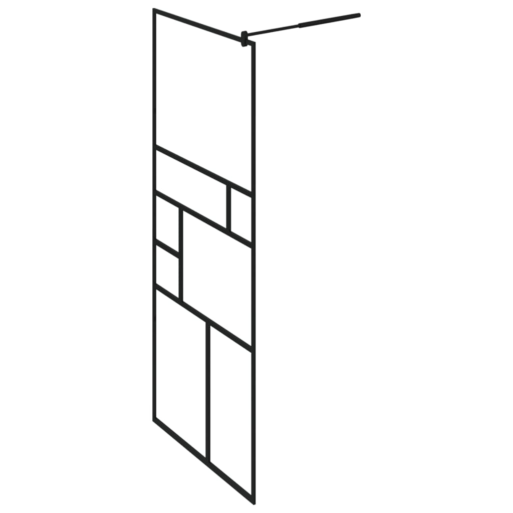 vidaXL Walk - in Shower Wall with Shelf Black 31.5"x76.8" ESG Glass&Aluminum - Shellcreations