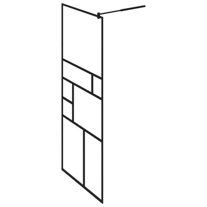 vidaXL Walk - in Shower Wall with Shelf Black 31.5"x76.8" ESG Glass&Aluminum - Shellcreations