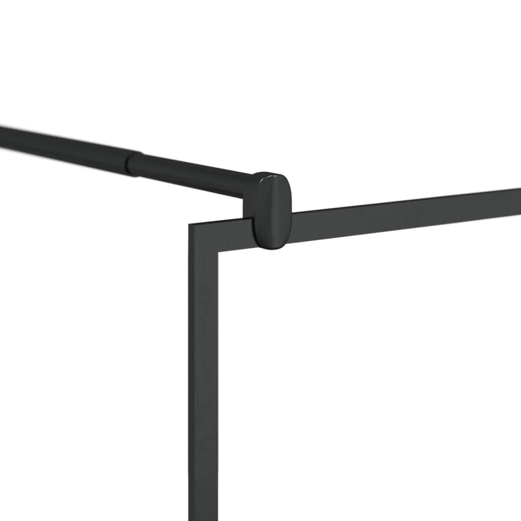 vidaXL Walk - in Shower Wall with Shelf Black 31.5"x76.8" ESG Glass&Aluminum - Shellcreations