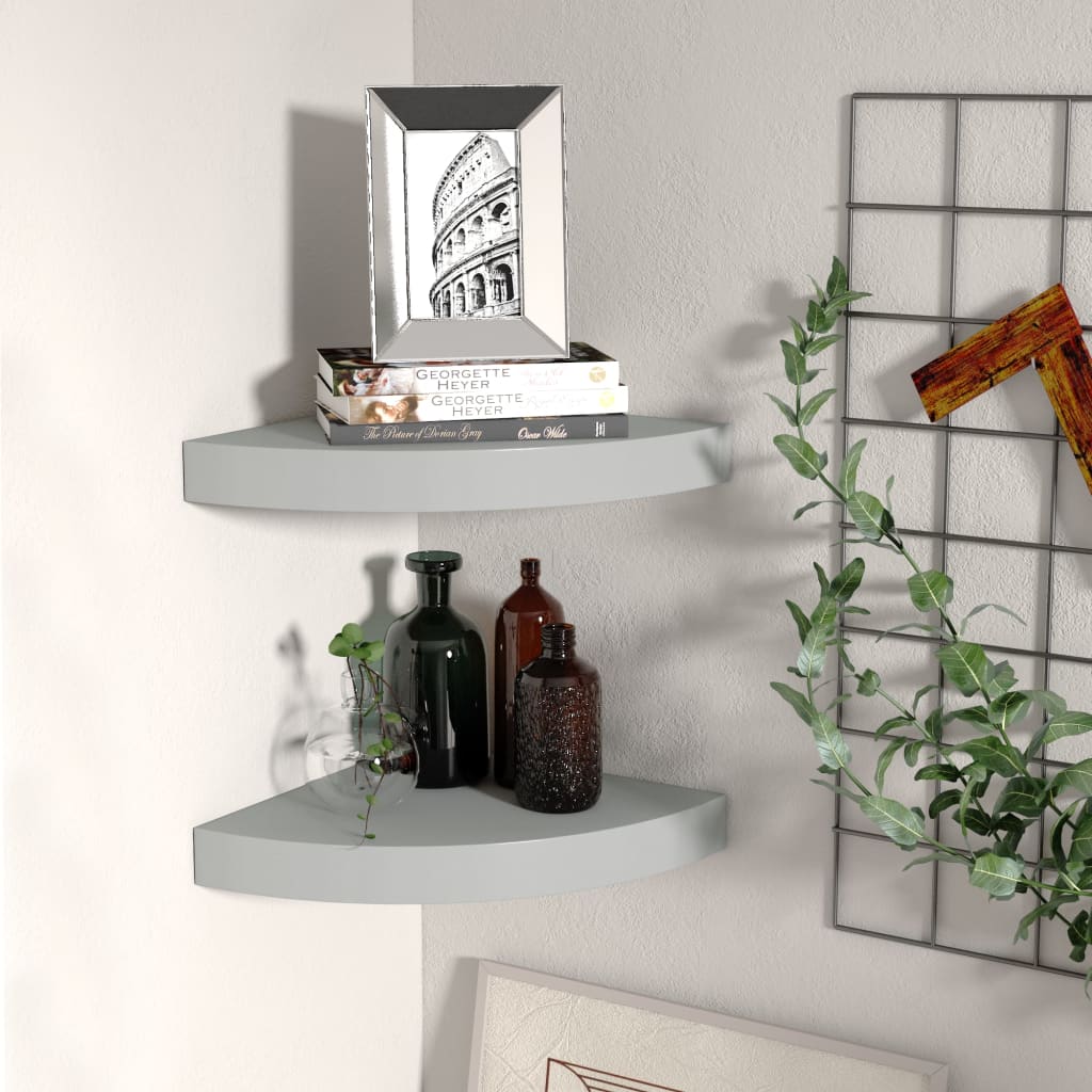 vidaXL Wall Corner Shelf Floating Corner Shelf Wall Mounted Display Shelf - Shellcreations