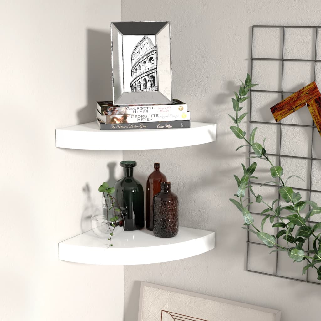 vidaXL Wall Corner Shelf Floating Corner Shelf Wall Mounted Display Shelf - Shellcreations