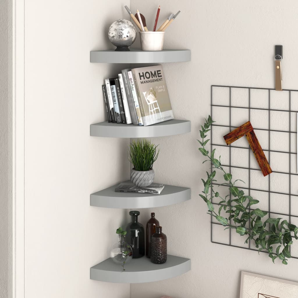 vidaXL Wall Corner Shelf Floating Corner Shelf Wall Mounted Display Shelf - Shellcreations